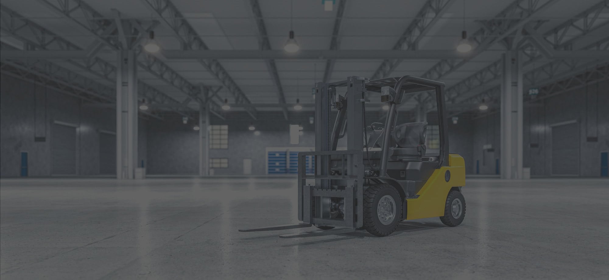 Forklift in warehouse